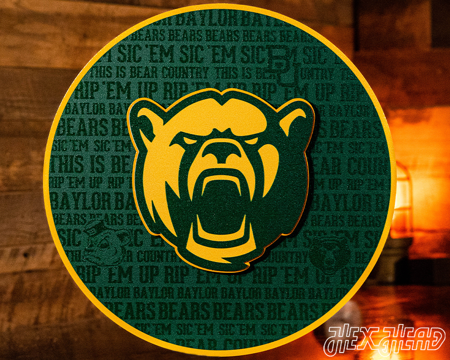 Baylor Bears CRAFT SERIES 3D Embossed Metal Wall Art