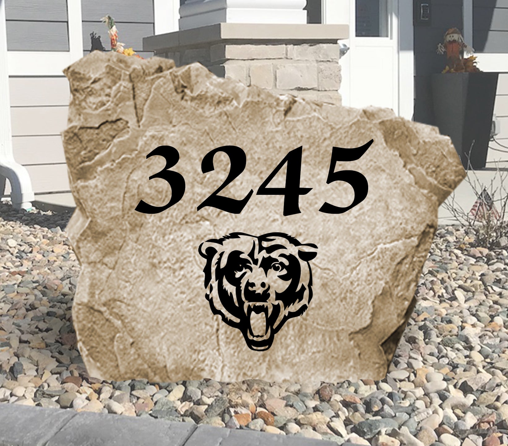 Chicago Bears Design-A-Stone Landscape Art Address Stone