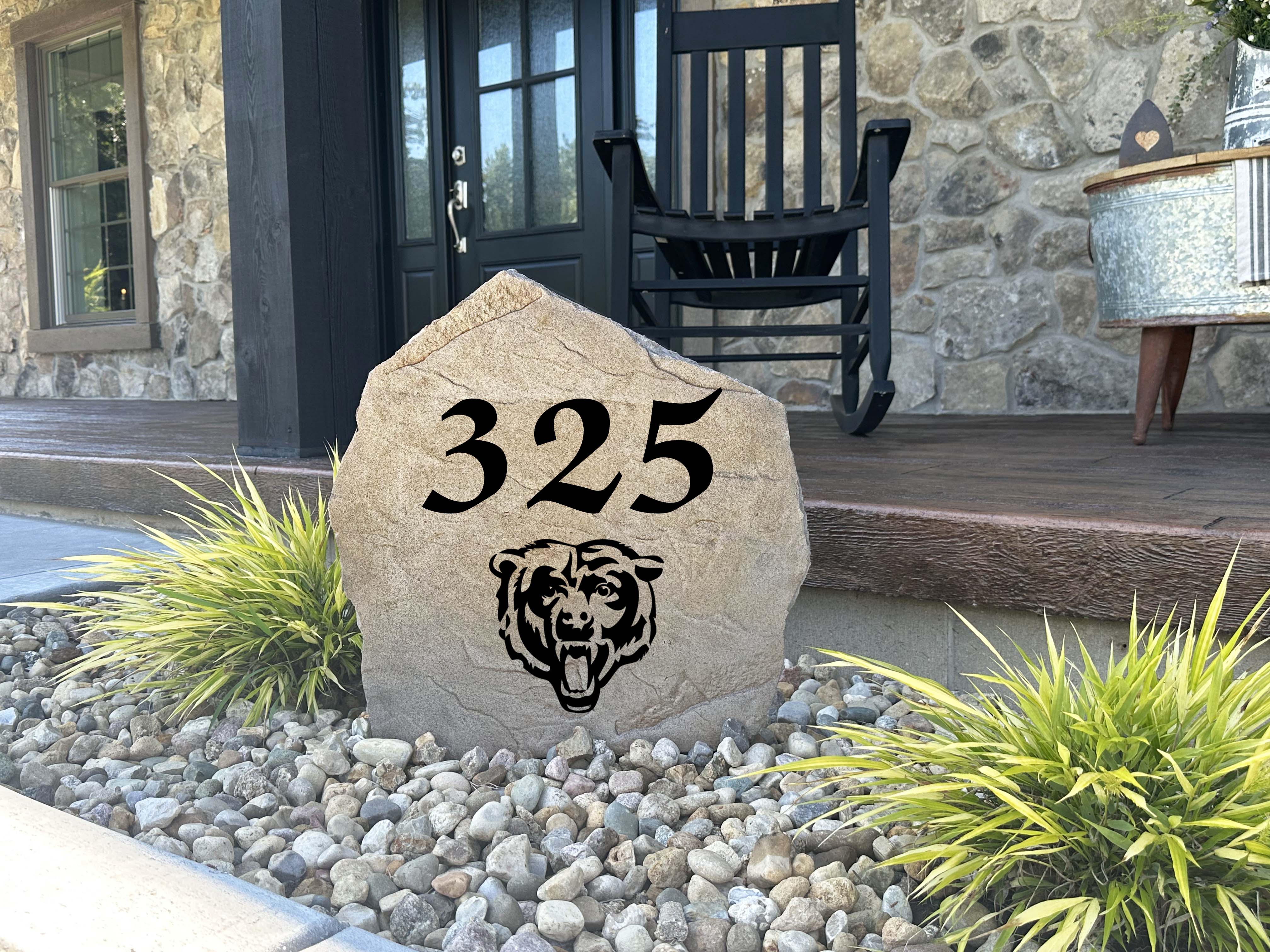 Chicago Bears Design-A-Stone Landscape Art Address Stone