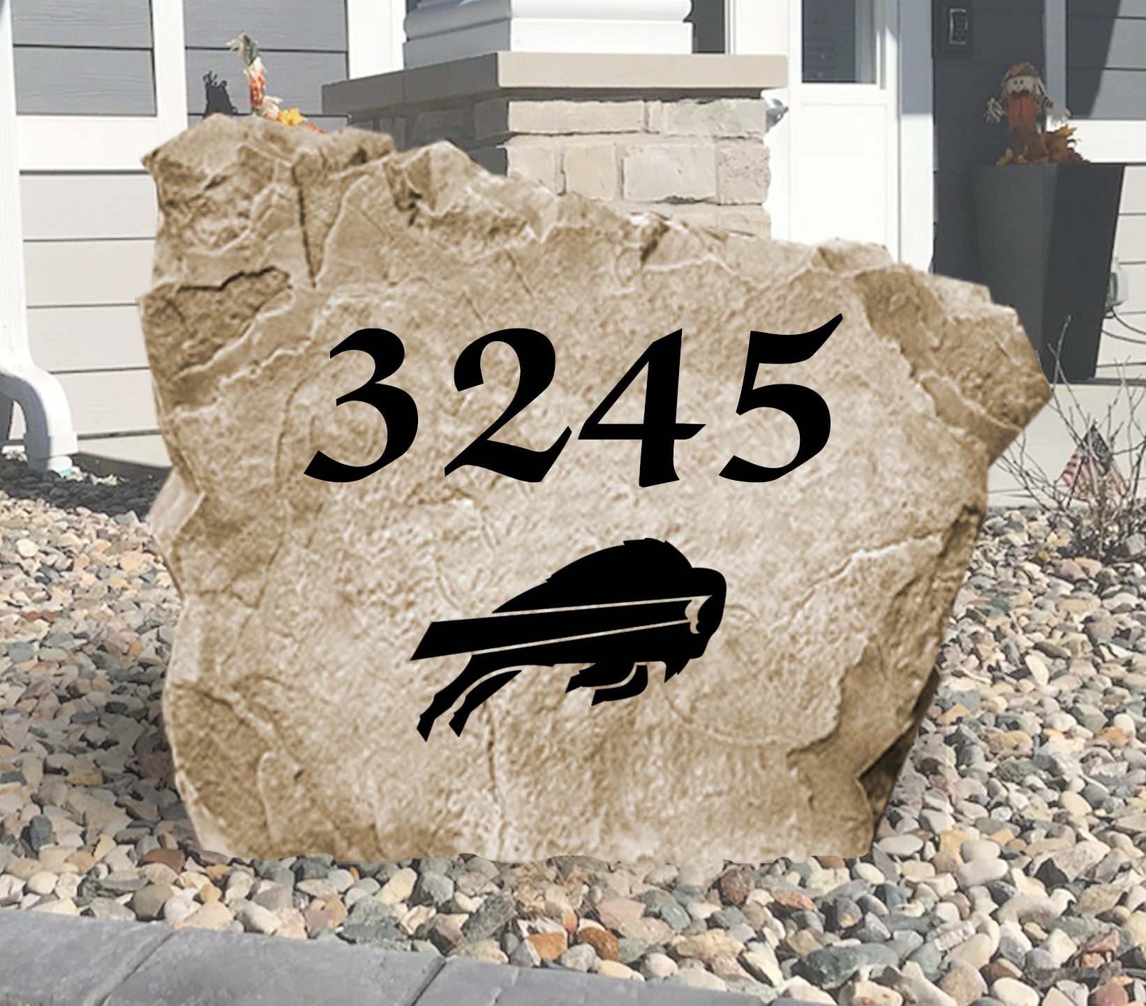 Buffalo Bills Design-A-Stone Landscape Art Address Stone