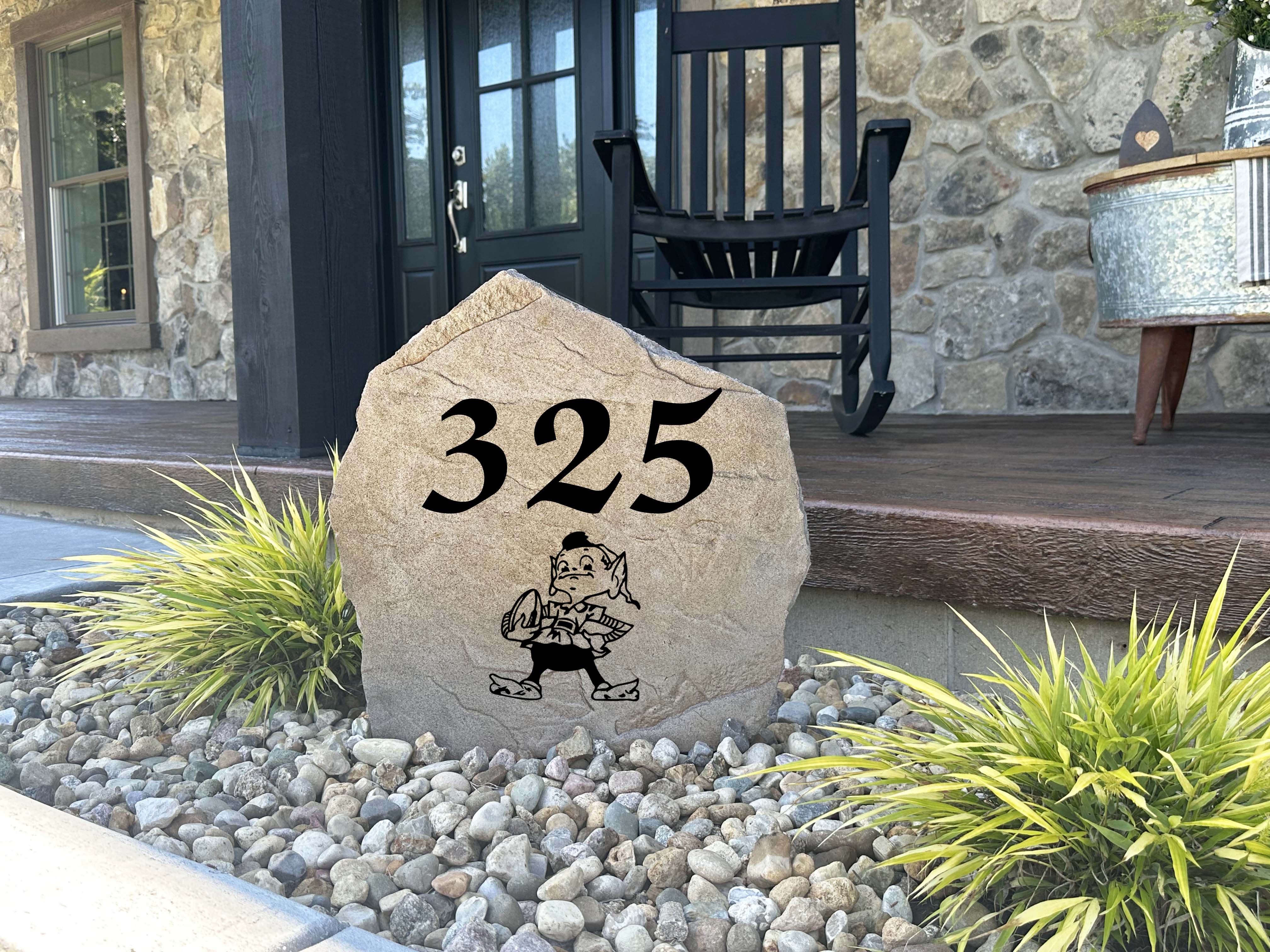 Cleveland Browns Design-A-Stone Landscape Art Address Stone