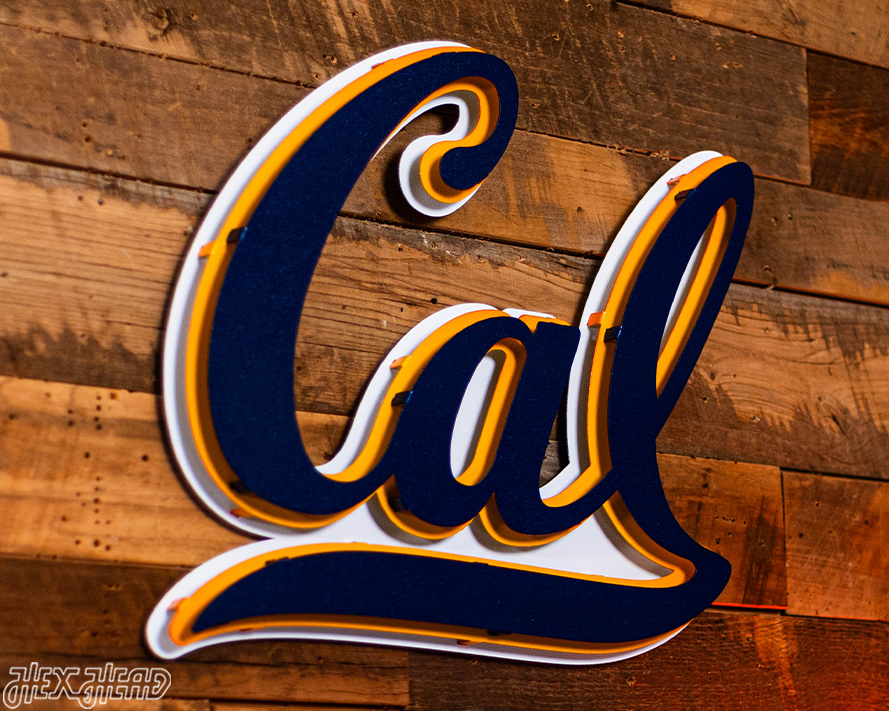 California Cal Berkeley Golden Bears Script 3D Metal Wall Art