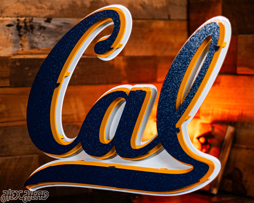 California Cal Berkeley Golden Bears Script 3D Metal Wall Art
