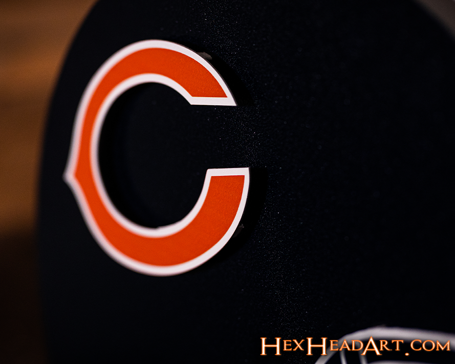 Chicago Bears BLITZ Collection - 8 Layer Helmet 3D Vintage Metal Wall Art