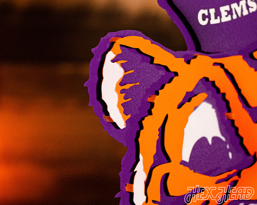 Clemson Retro Tiger from the VAULT, 3D Vintage Metal Wall Art