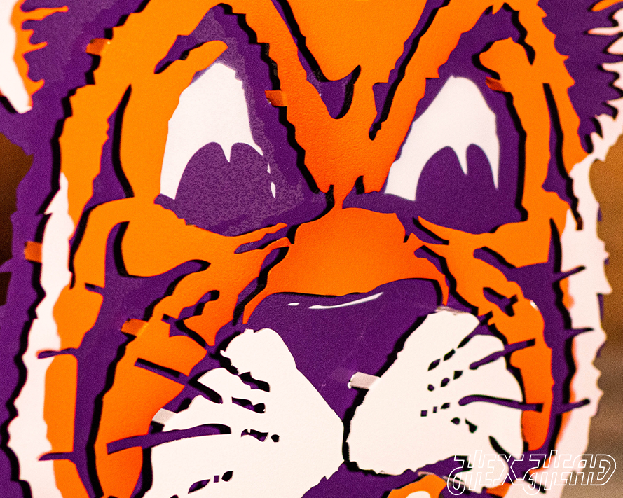 Clemson Retro Tiger from the VAULT, 3D Vintage Metal Wall Art