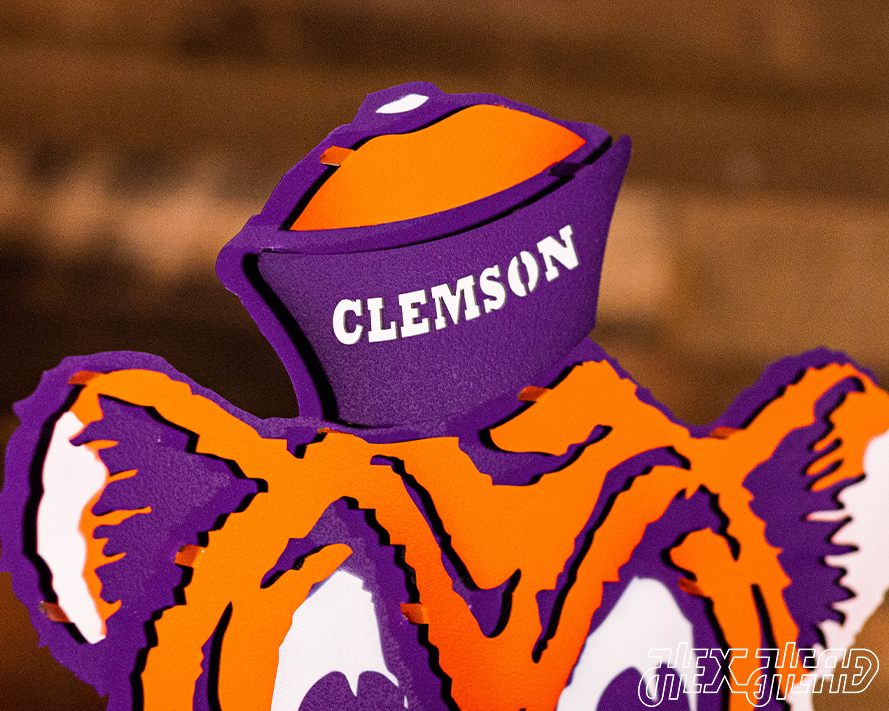 Clemson Retro Tiger from the VAULT, 3D Vintage Metal Wall Art