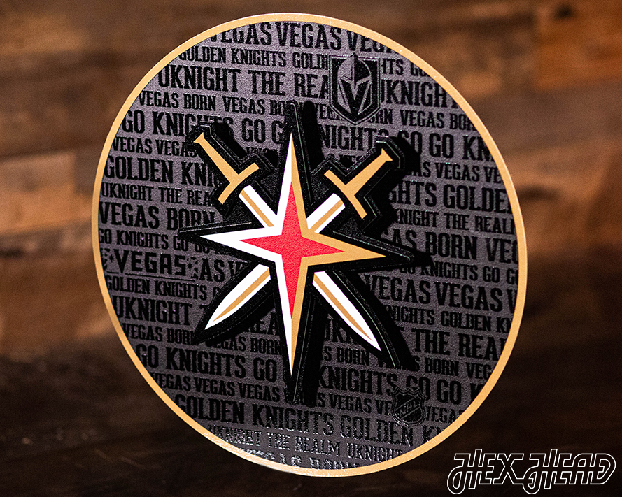 Vegas Golden Knight Shoulder Logo CRAFT SERIES 3D Vintage Metal Wall Art