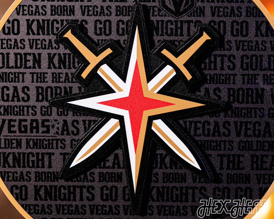 Vegas Golden Knight Shoulder Logo CRAFT SERIES 3D Vintage Metal Wall Art