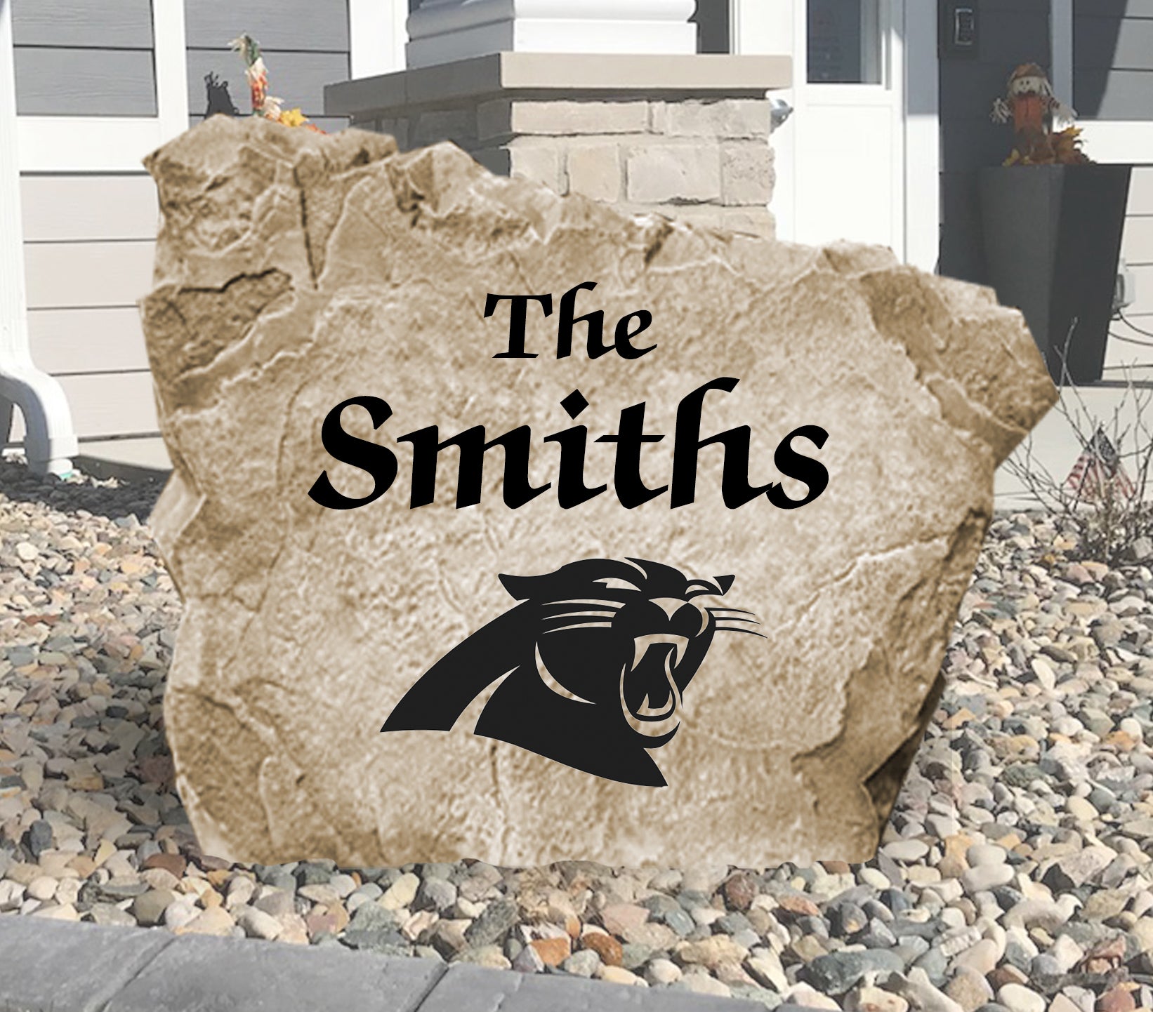 Carolina Panthers Design-A-Stone Landscape Art Family Name