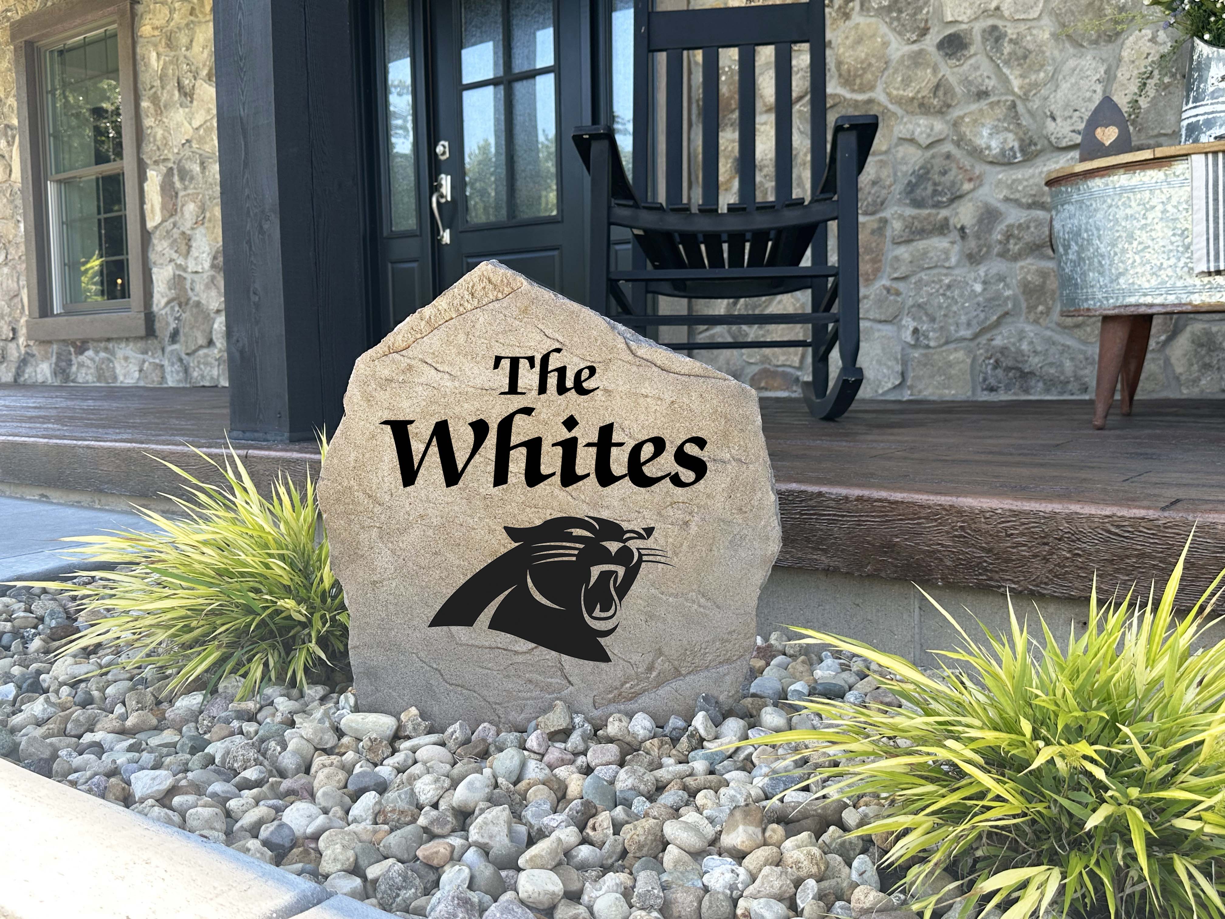 Carolina Panthers Design-A-Stone Landscape Art Family Name