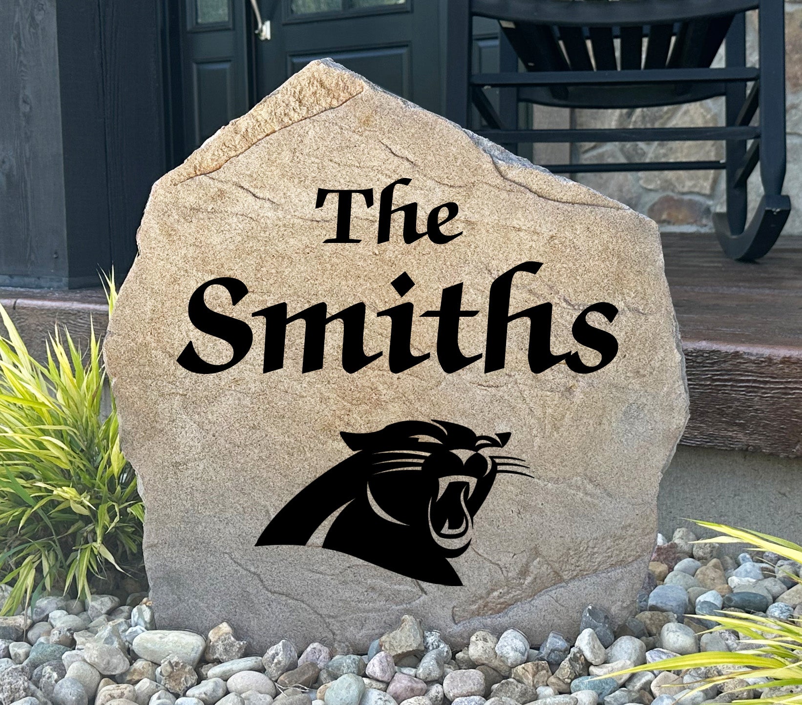 Carolina Panthers Design-A-Stone Landscape Art Family Name
