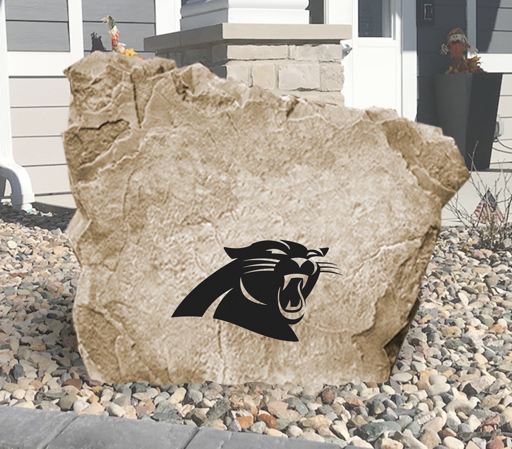 Carolina Panthers Design-A-Stone Landscape Art Address Stone