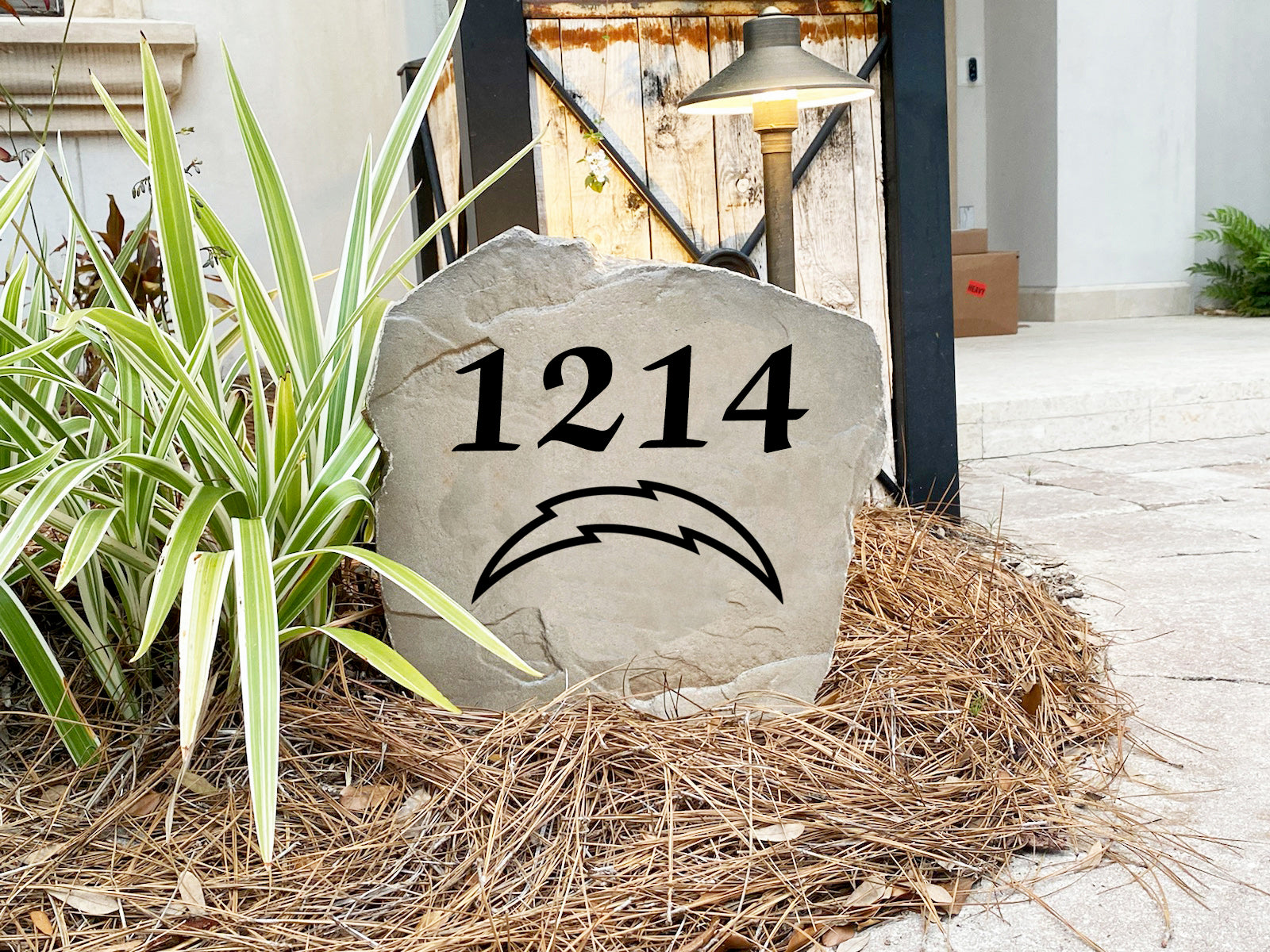 Los Angeles Chargers Design-A-Stone Landscape Art Address Stone