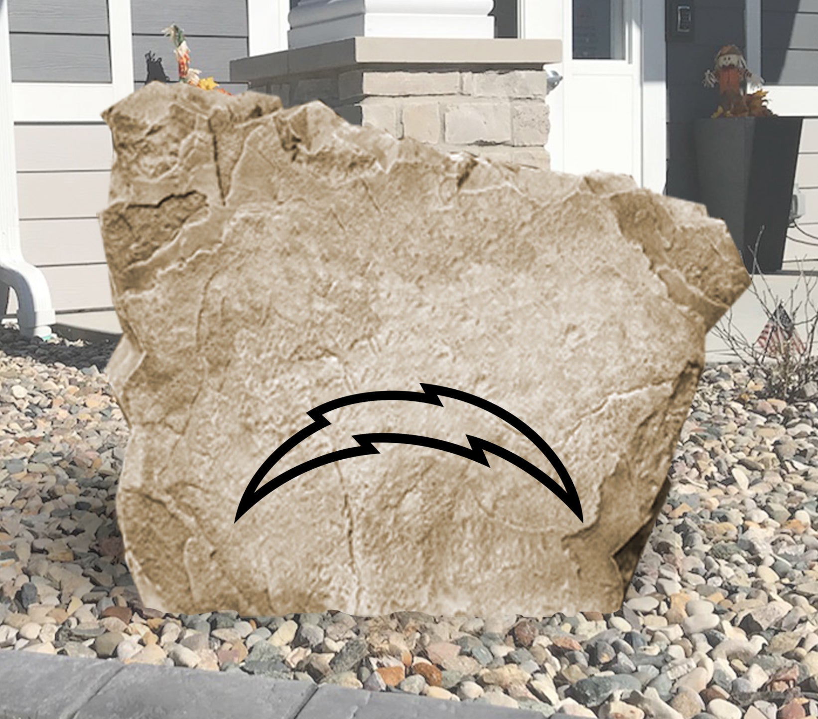 Los Angeles Chargers Design-A-Stone Landscape Art Address Stone