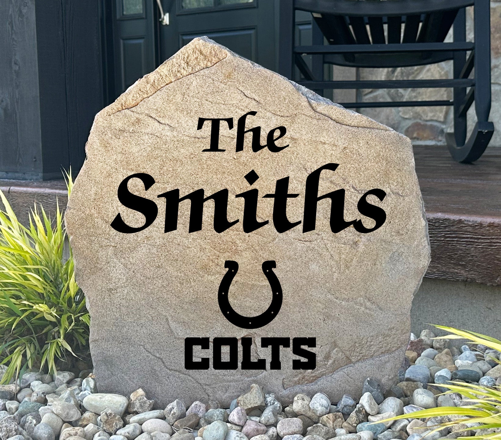 Indianapolis Colts Design-A-Stone Landscape Art Family Name
