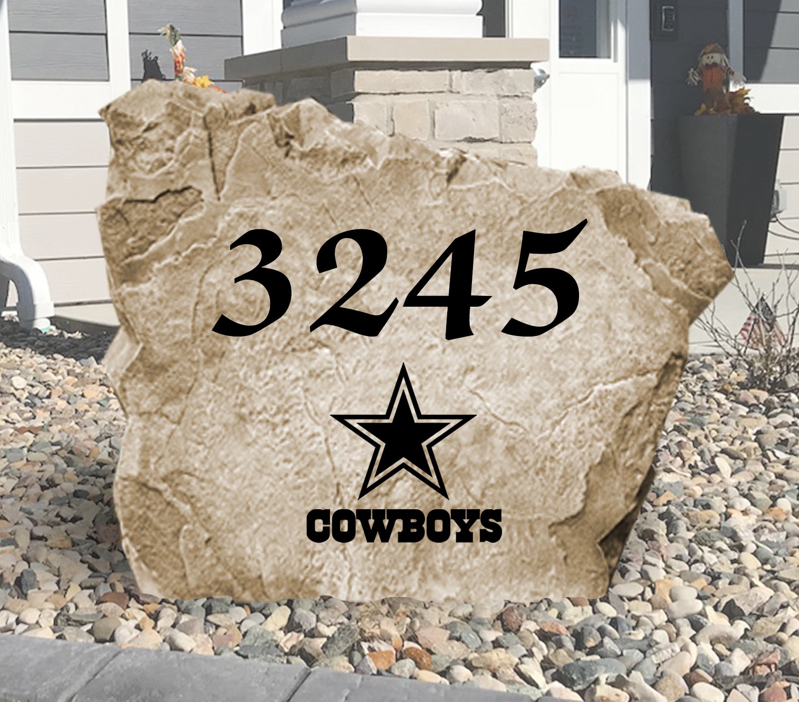Dallas Cowboys Design-A-Stone Landscape Art Address Stone