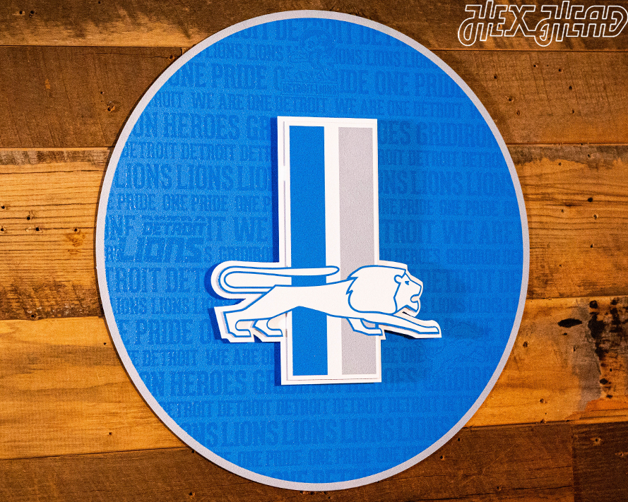 Detroit Lions CRAFT SERIES 3D Embossed Metal Wall Art