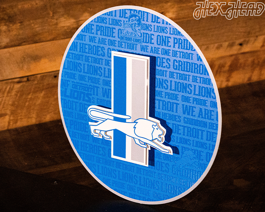 Detroit Lions CRAFT SERIES "1961" Vintage Logo 3D Embossed Metal Wall Art