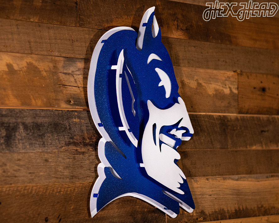 Duke Blue Devil Mascot 3D Vintage Metal Wall Art