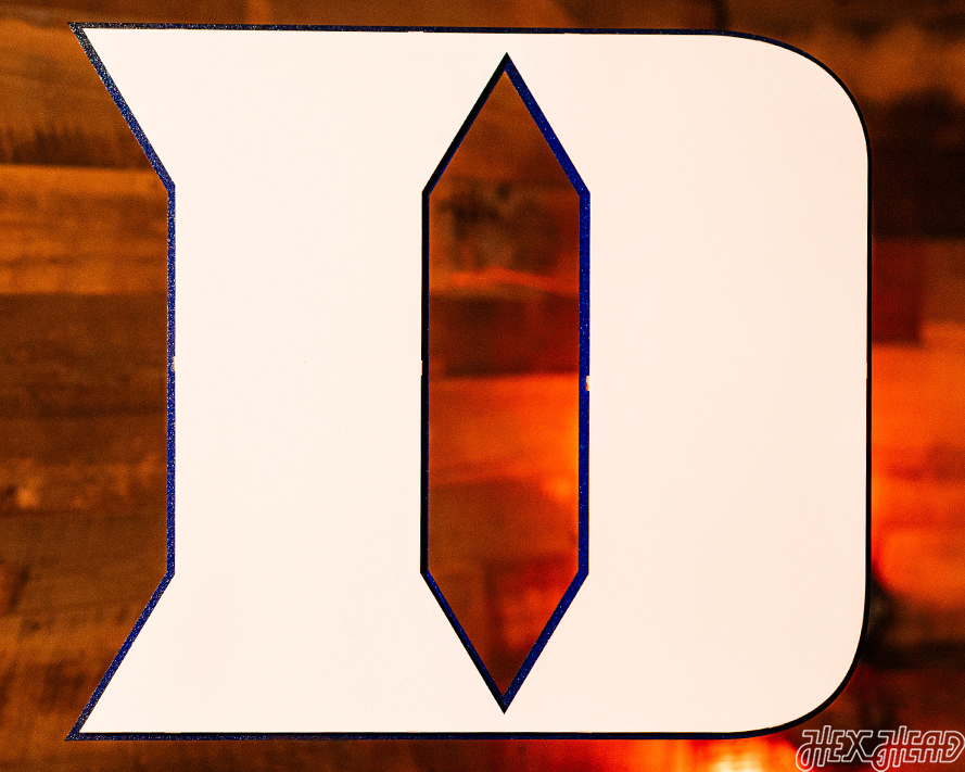 Duke Blue Devils White "D" 3D Vintage Metal Wall Art