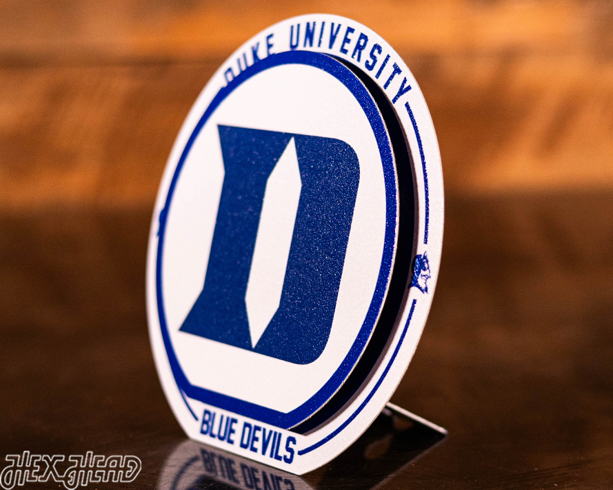 Duke Blue Devil "Double Play" On the Shelf or on the Wall Art