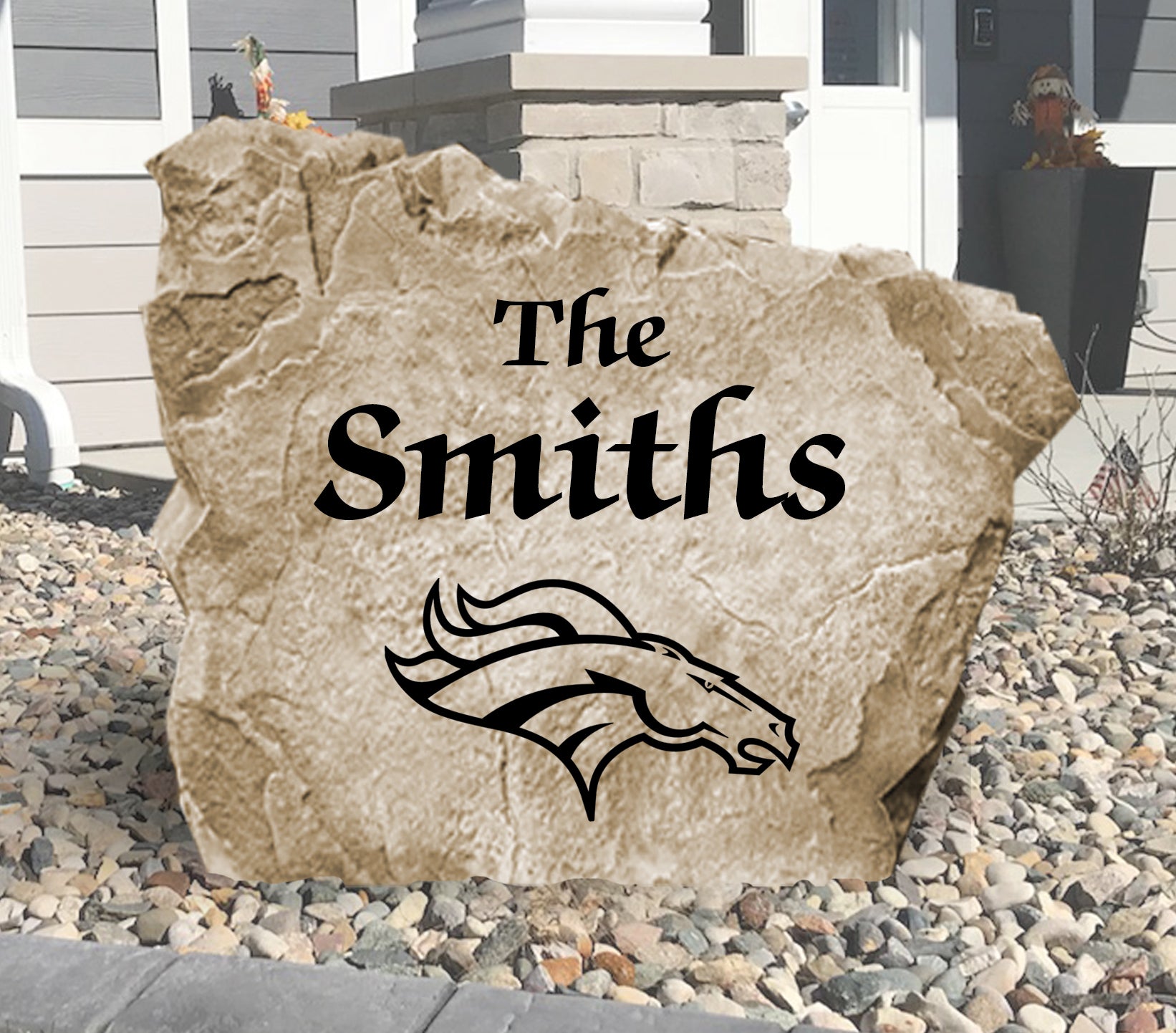 Denver Broncos Design-A-Stone Landscape Art Family Name