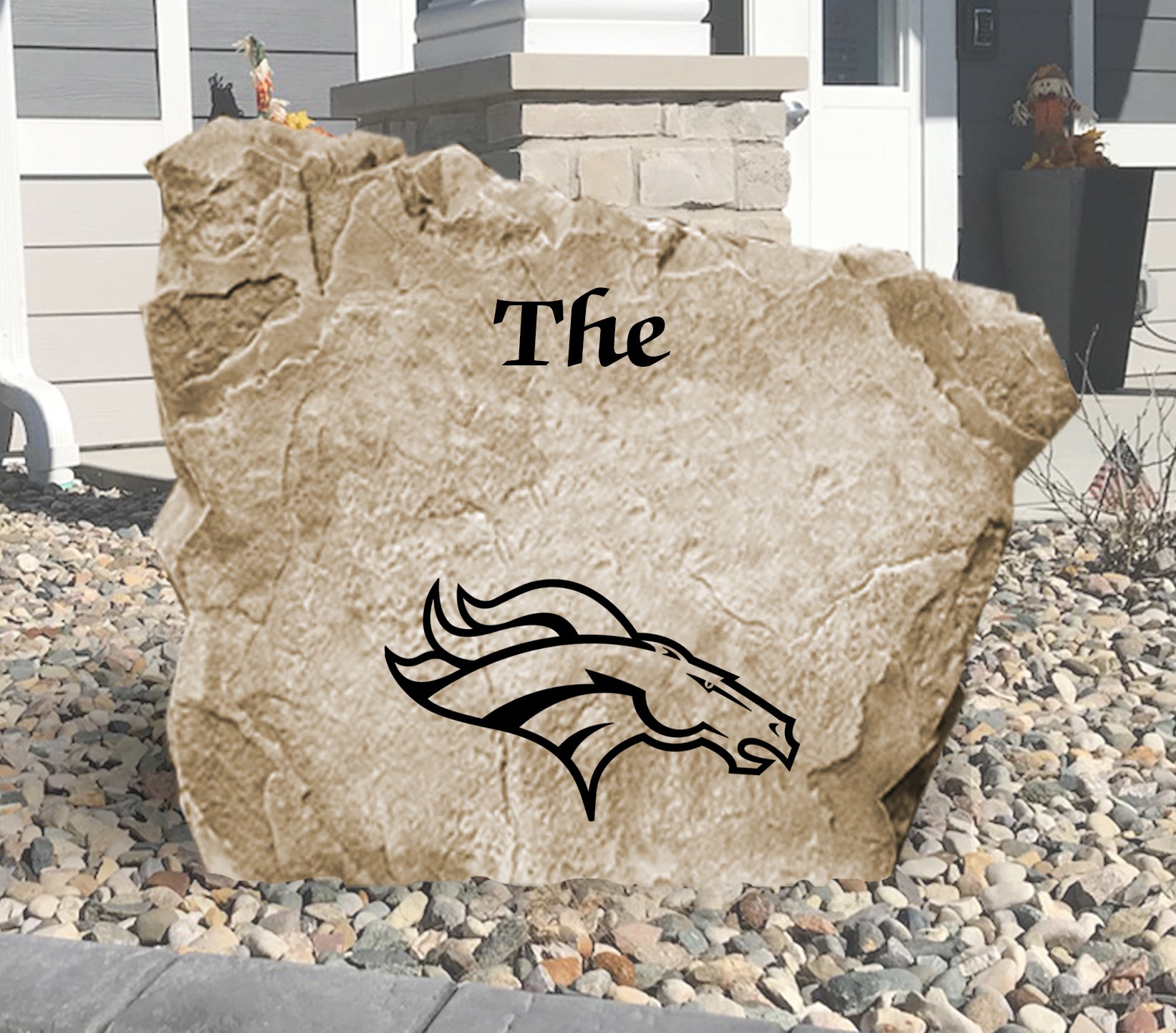 Denver Broncos Design-A-Stone Landscape Art Family Name