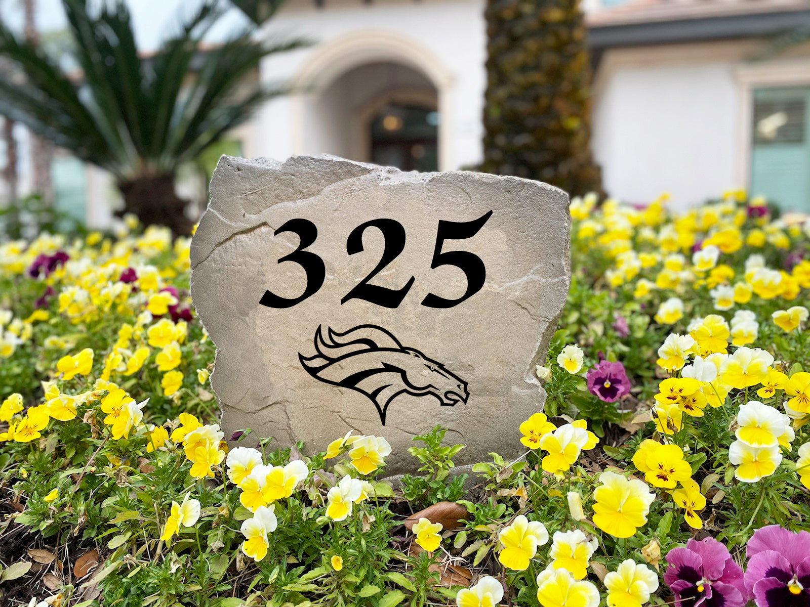 Denver Broncos Design-A-Stone Landscape Art Address Stone