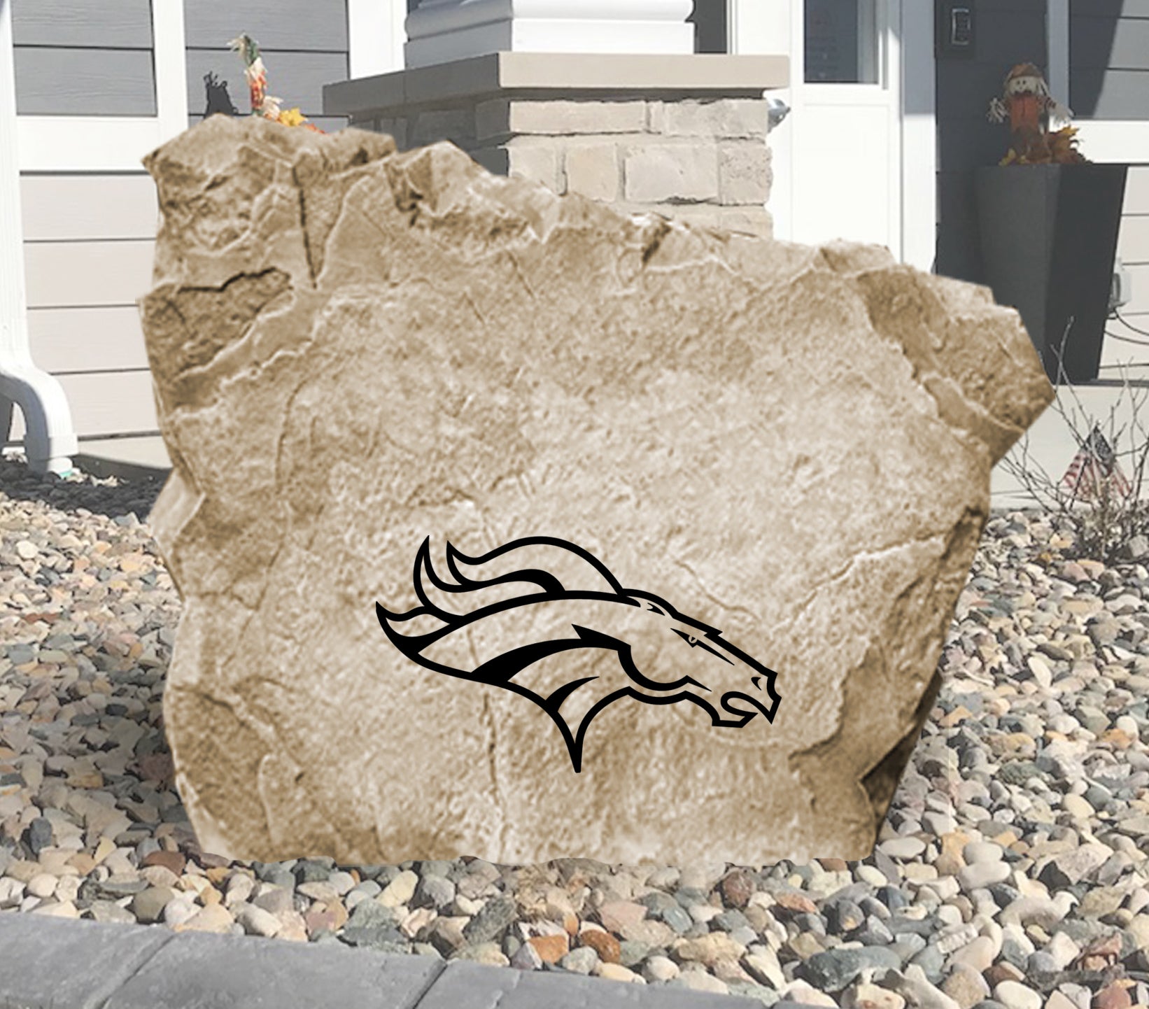 Denver Broncos Design-A-Stone Landscape Art Address Stone