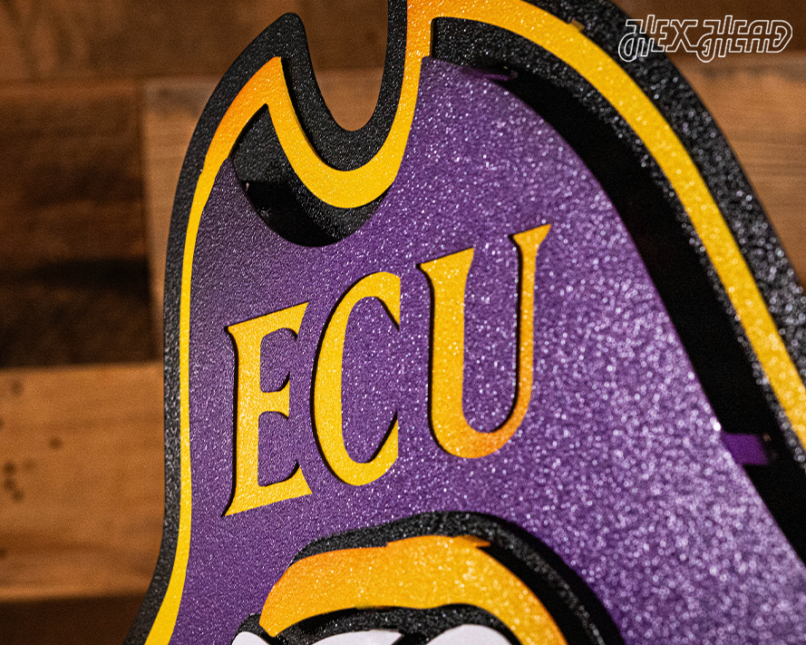 East Carolina ECU "PIRATE" 3D Vintage Metal Wall Art