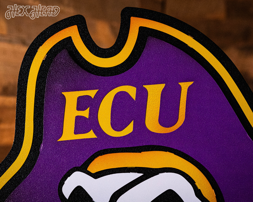 East Carolina ECU "PIRATE" 3D Vintage Metal Wall Art