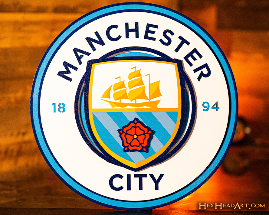 Manchester "MAN CITY" 3D Vintage Metal Wall Art