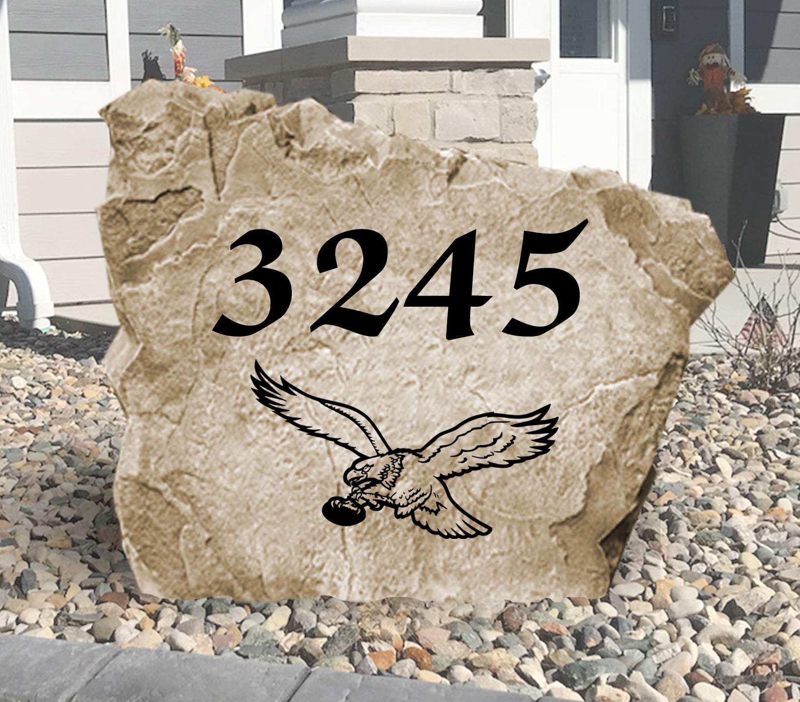 Philadelphia Eagles Design-A-Stone Landscape Art Address Stone