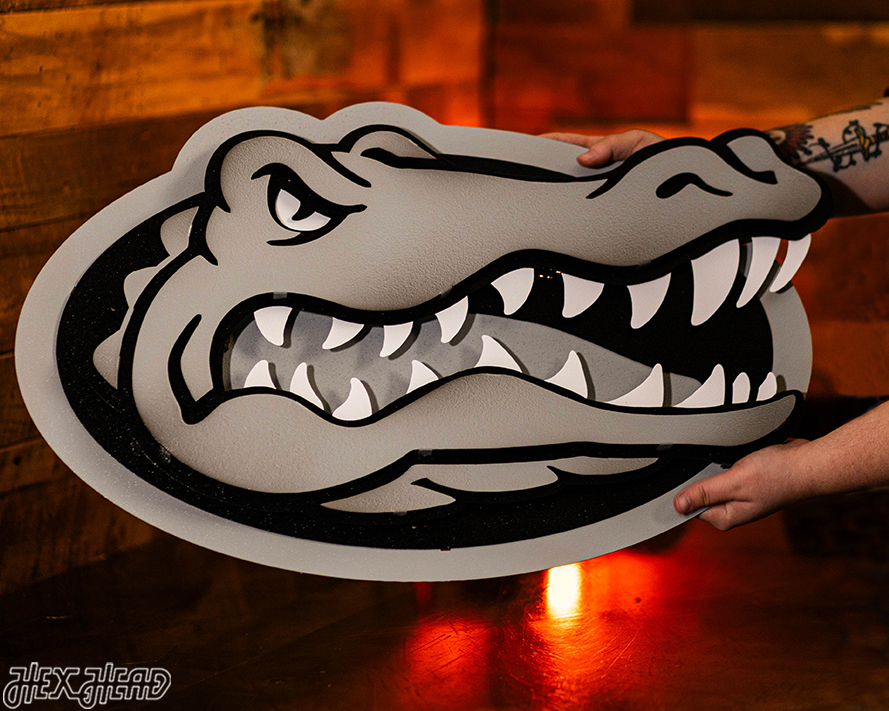 MONOCHROME - Florida Gators "GATOR HEAD" 3D Vintage Metal Wall Art