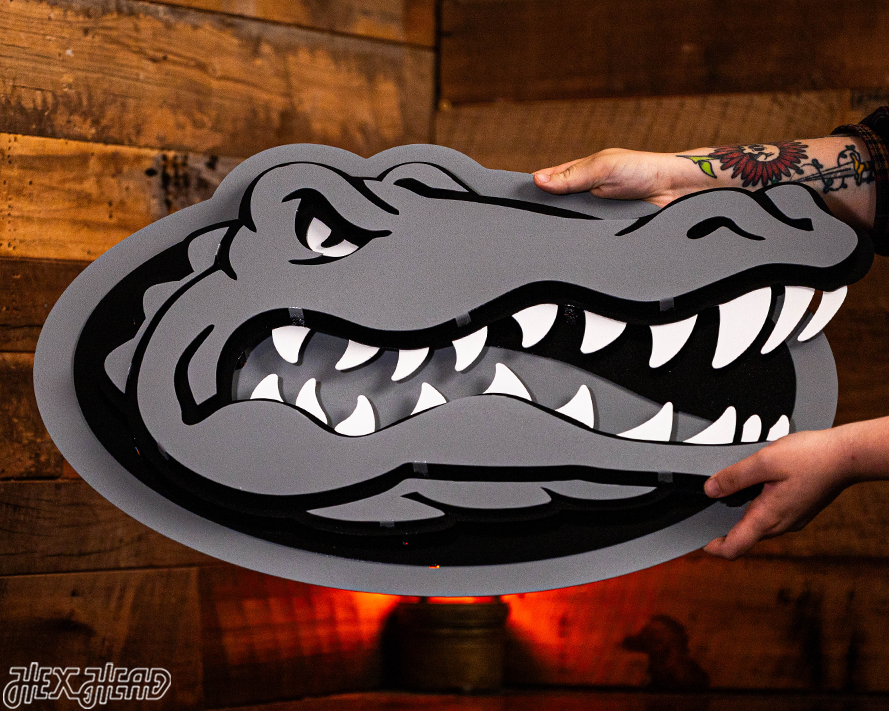 MONOCHROME - Florida Gators "GATOR HEAD" 3D Vintage Metal Wall Art