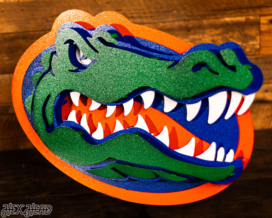 Florida Gators "GATOR HEAD" 3D Vintage Metal Wall Art