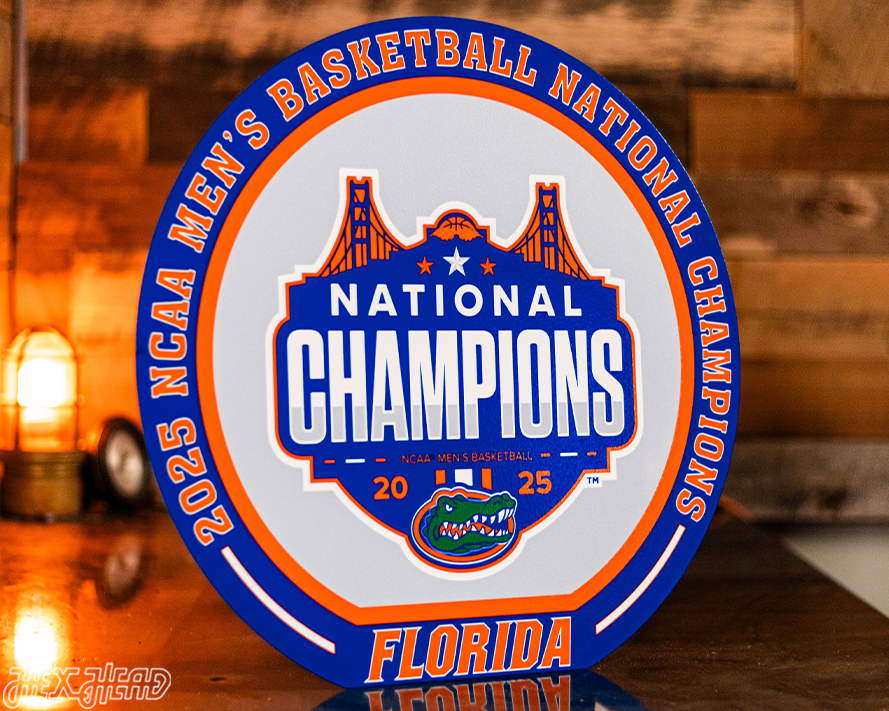 VARSITY Collection- 2025 National Champs SINGLE Layer Florida Gators Metal Wall Art