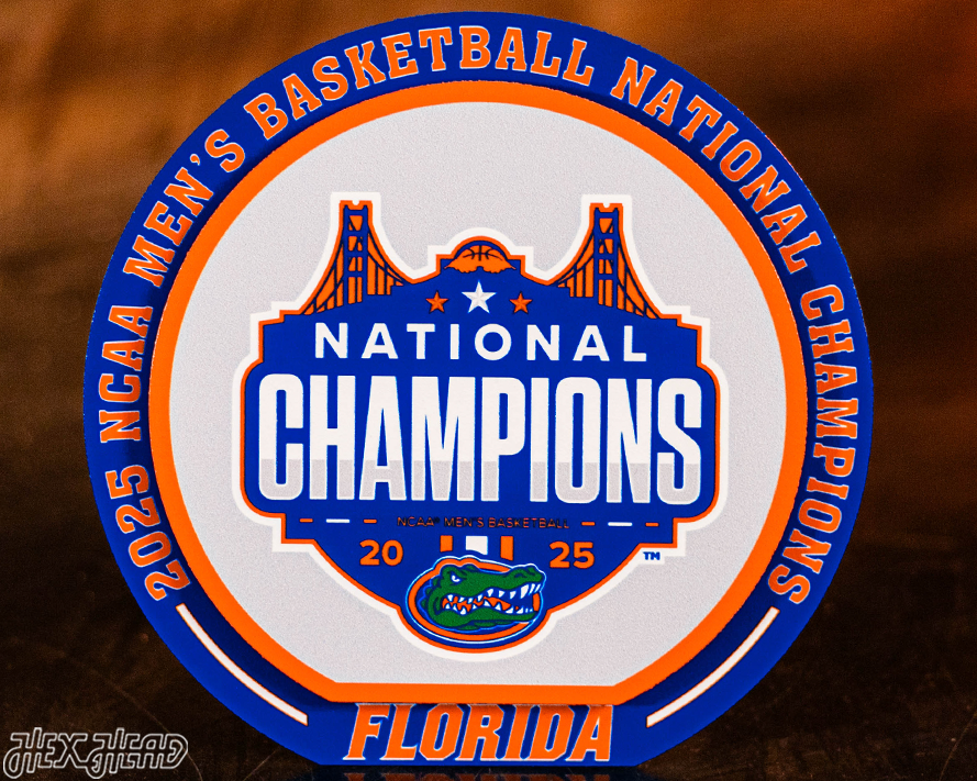 Florida Gators 2025 Basketball National Champs "Double Play" On the Shelf or on the Wall Art