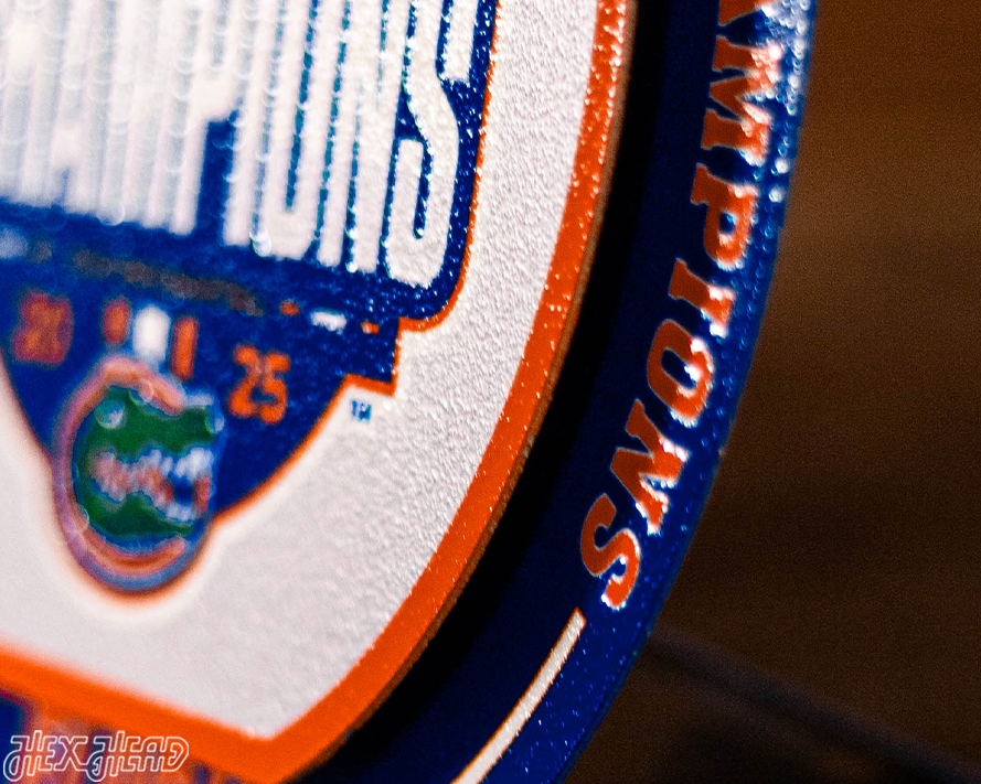 Florida Gators 2025 Basketball National Champs "Double Play" On the Shelf or on the Wall Art