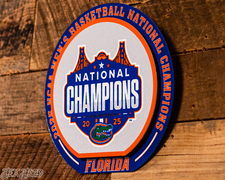 Florida Gators 2025 Basketball National Champs "Double Play" On the Shelf or on the Wall Art