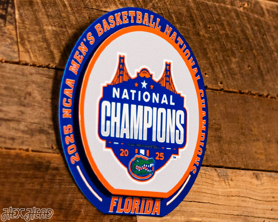 Florida Gators 2025 Basketball National Champs "Double Play" On the Shelf or on the Wall Art