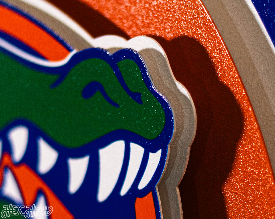 Florida Gators DYNASTY- Men's Basketball Championships w/ Replaceable Icon Plate 3D Vintage Metal Wall Art