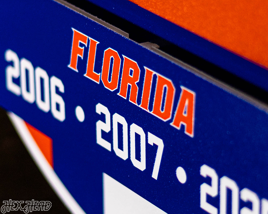 Florida Gators DYNASTY- Men's Basketball Championships w/ Replaceable Icon Plate 3D Vintage Metal Wall Art