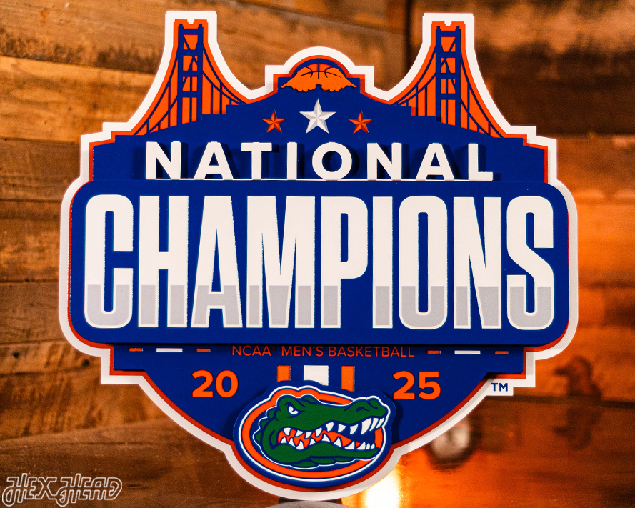 Florida Gators 2025 National Basketball Champions 3D Vintage Metal Wall Art
