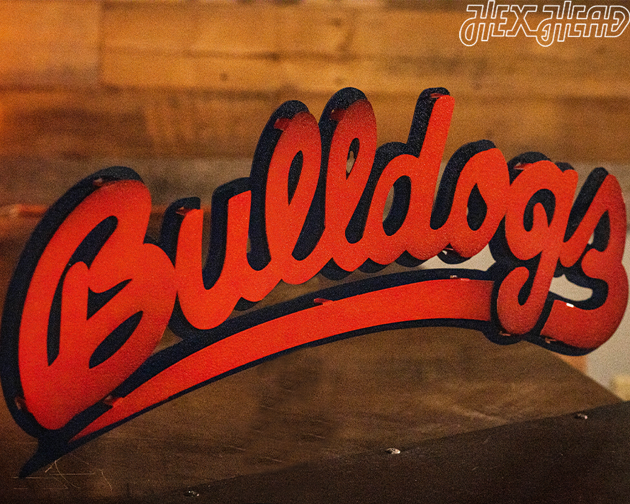 Fresno State Script "Bulldogs" 3D Vintage Metal Wall Art