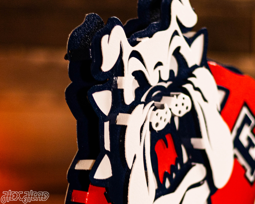 Fresno State "Victor E. Bulldog" Mascot 3D Vintage Metal Wall Art