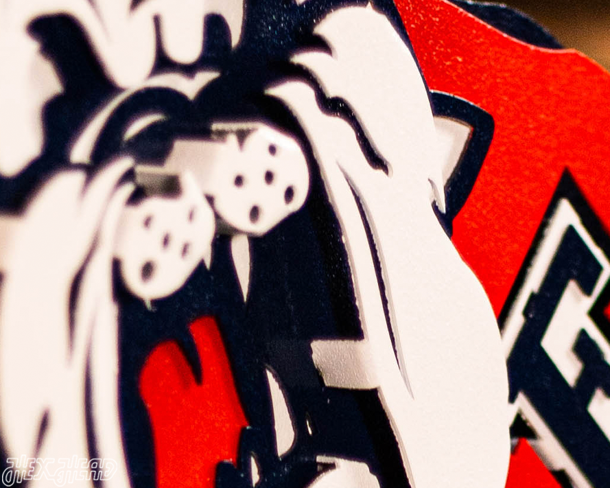 Fresno State "Victor E. Bulldog" Mascot 3D Vintage Metal Wall Art