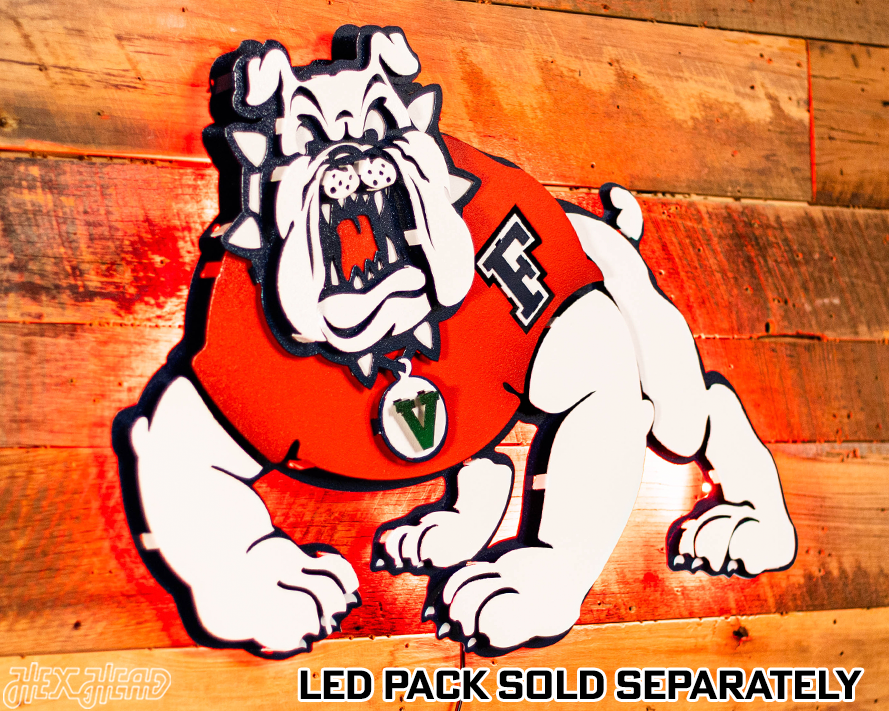 Fresno State "Victor E. Bulldog" Mascot 3D Vintage Metal Wall Art