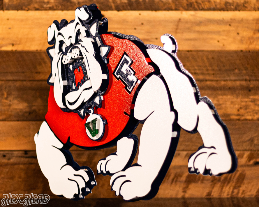 Fresno State "Victor E. Bulldog" Mascot 3D Vintage Metal Wall Art
